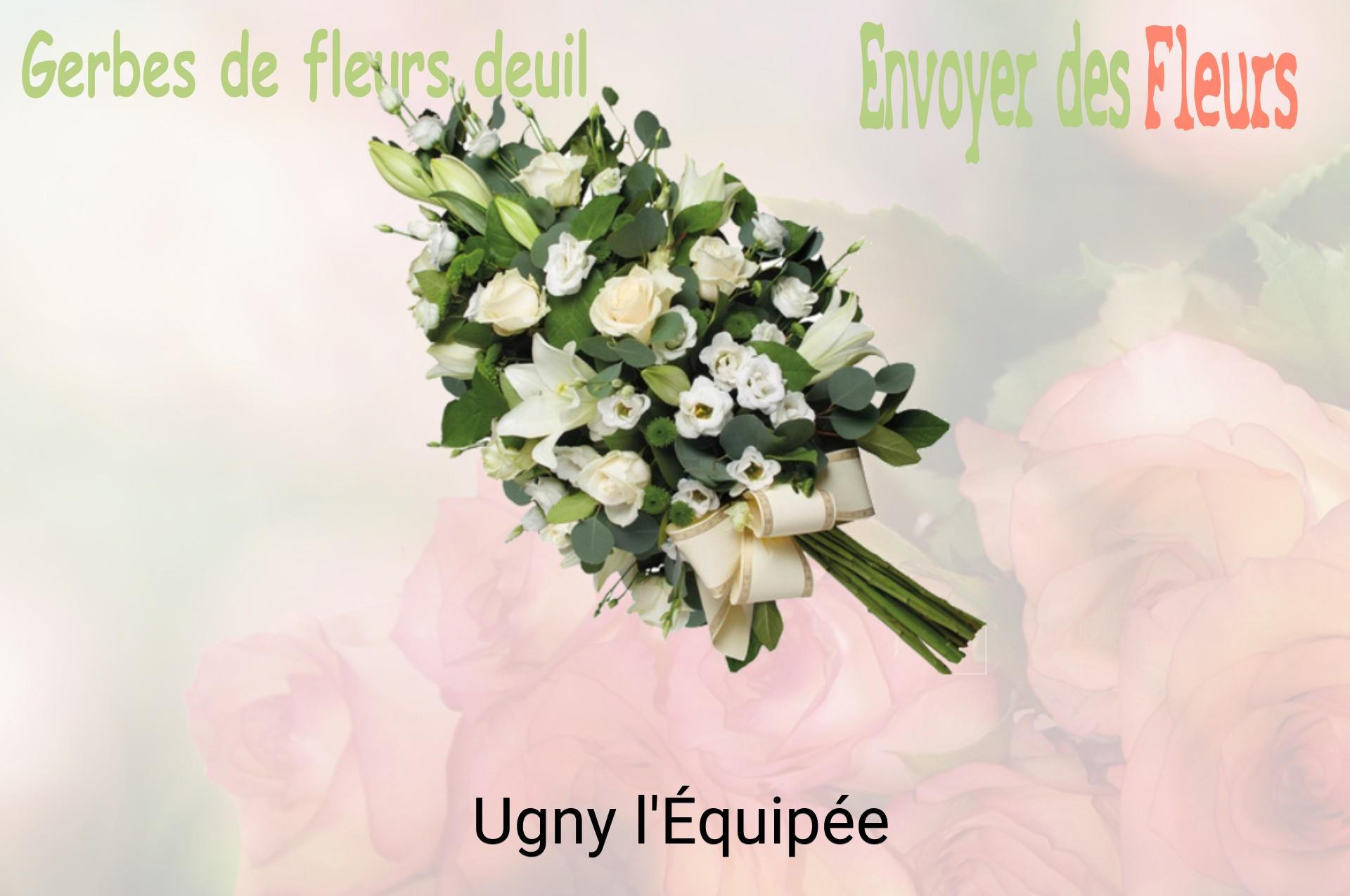 Gerbe de fleurs de deuil livrée à Ugny-l'Équipée